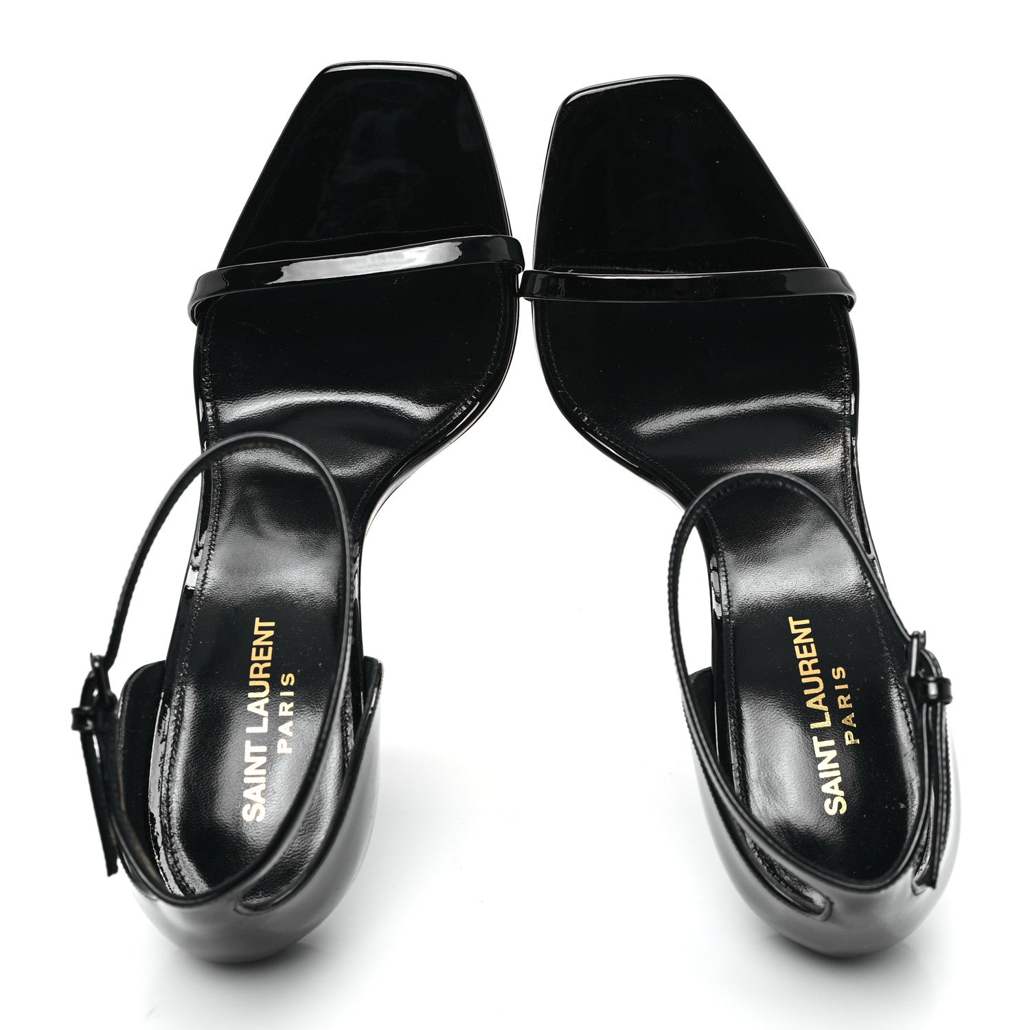 Patent Calfskin Opyum 110 Sandals 41 Black