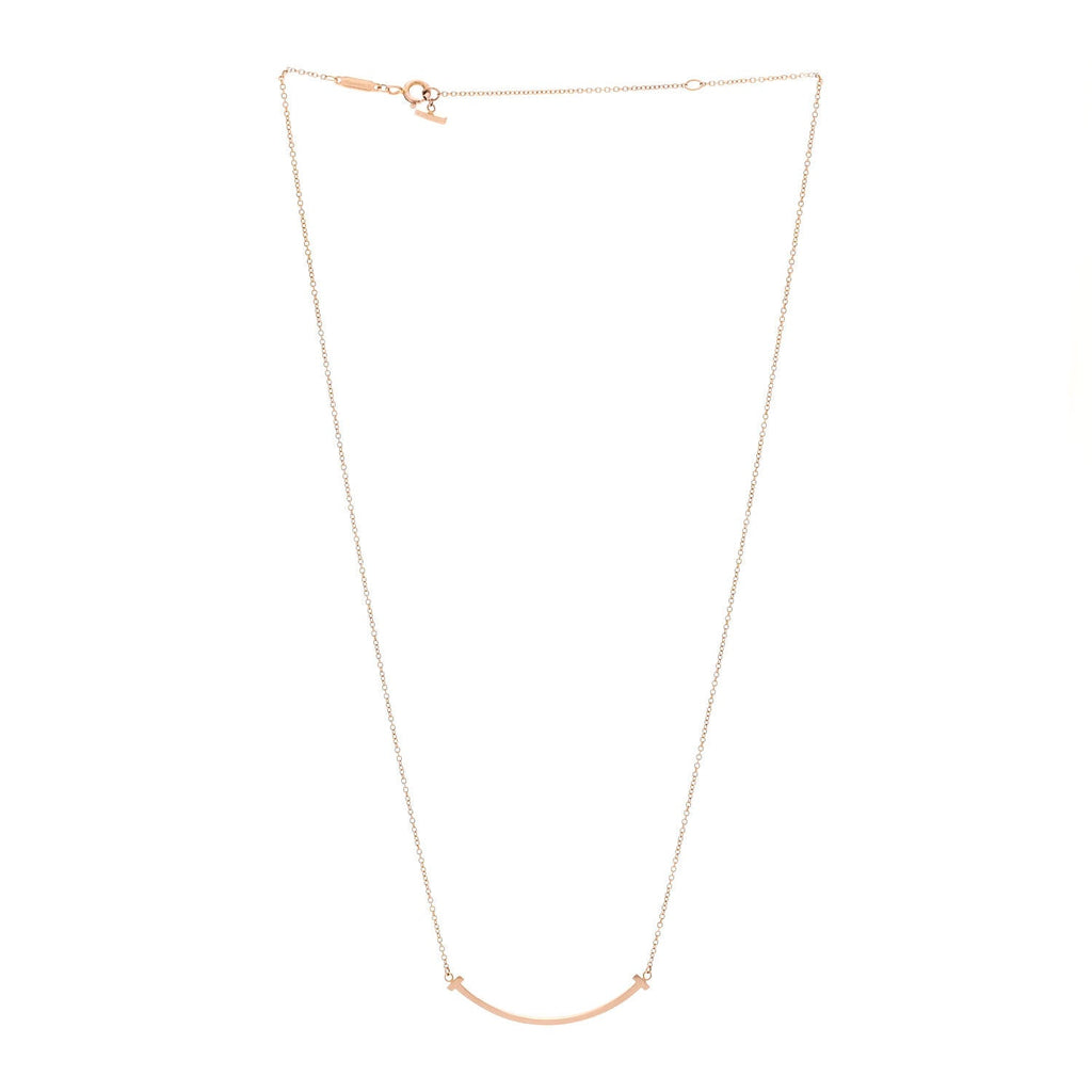 18K Rose Gold Small T Smile Pendant Necklace