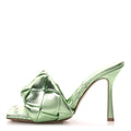 Metallic Nappa Maxi Intrecciato Lido 90mm Mule Sandals 38 Pistachio