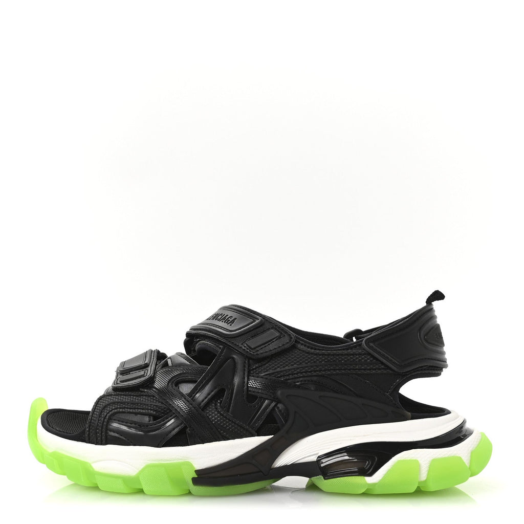 Neoprene Rubber Clear Sole Mens Track Sandals 41 Black White Fluo Green