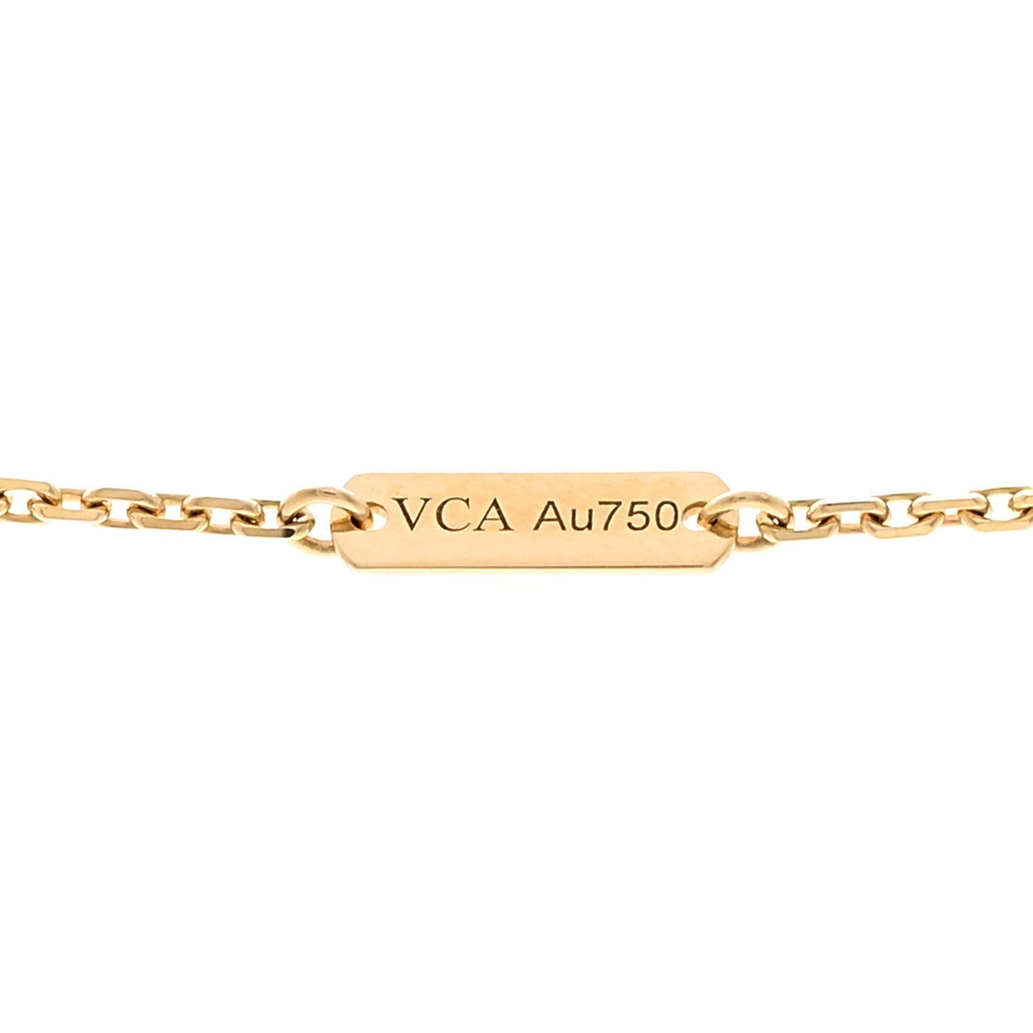 18K Yellow Gold Black Onyx Vintage Alhambra Pendant Necklace