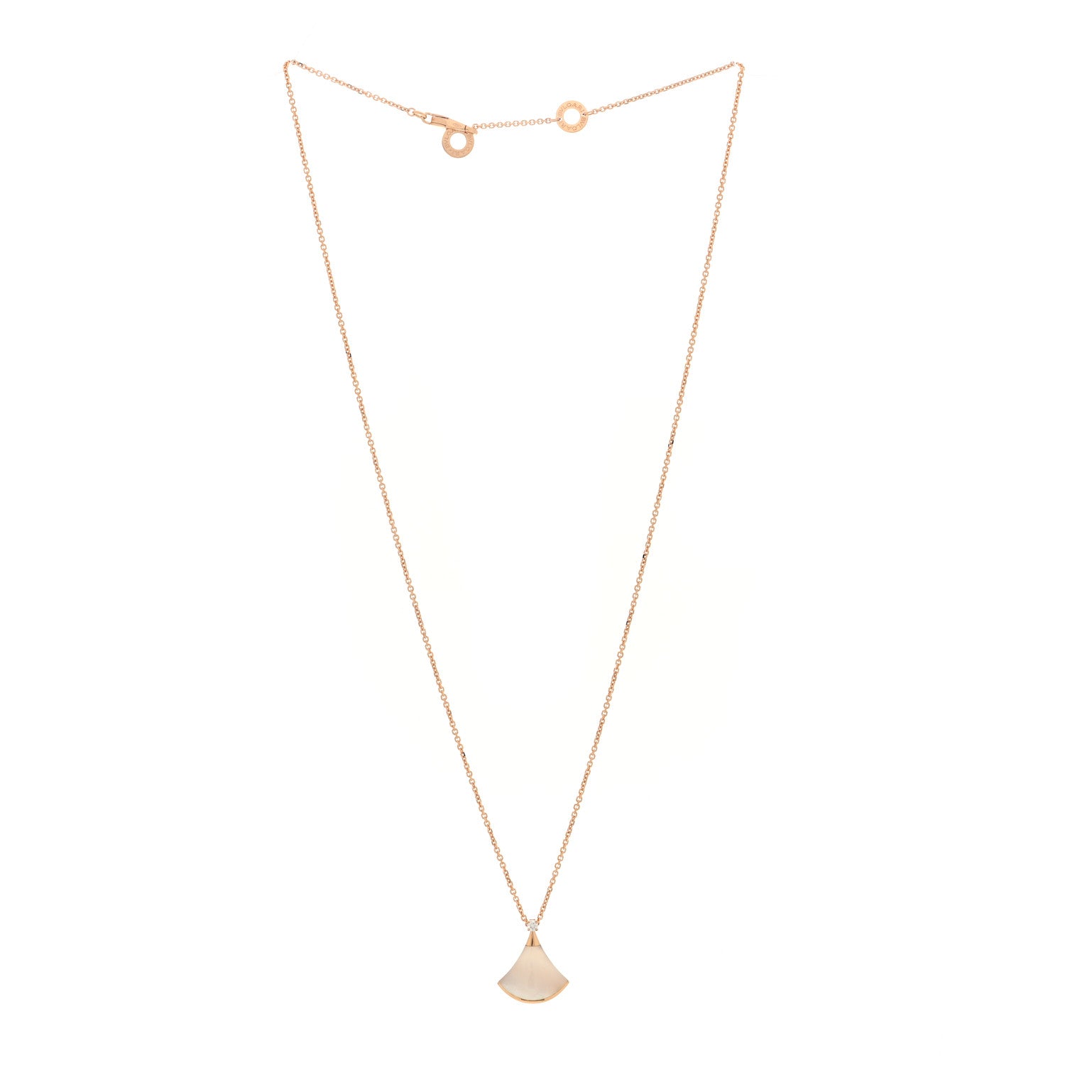 18K Rose Gold Diamond Mother of Pearl Small Divas' Dream Pendant Necklace