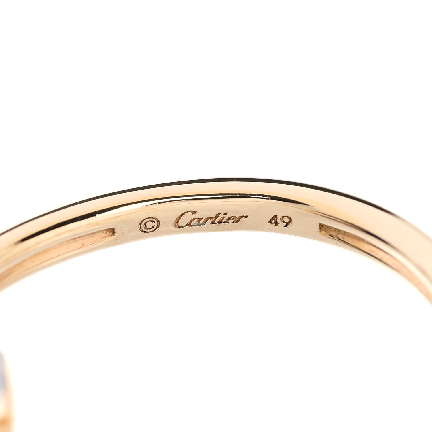 18K Yellow Gold Diamond Lapis Lazuli Amulette de Cartier Ring 49 5