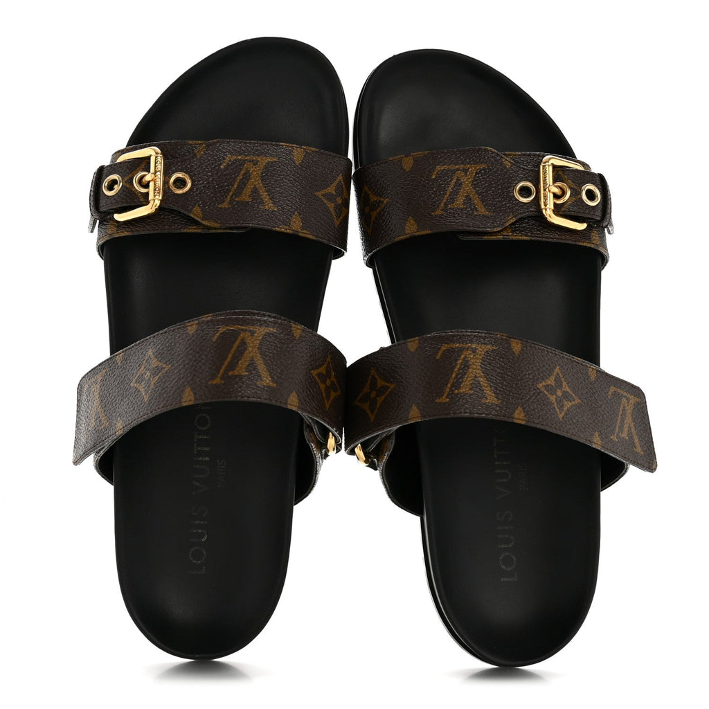 Monogram Bom Dia Mule Sandals 39 Black