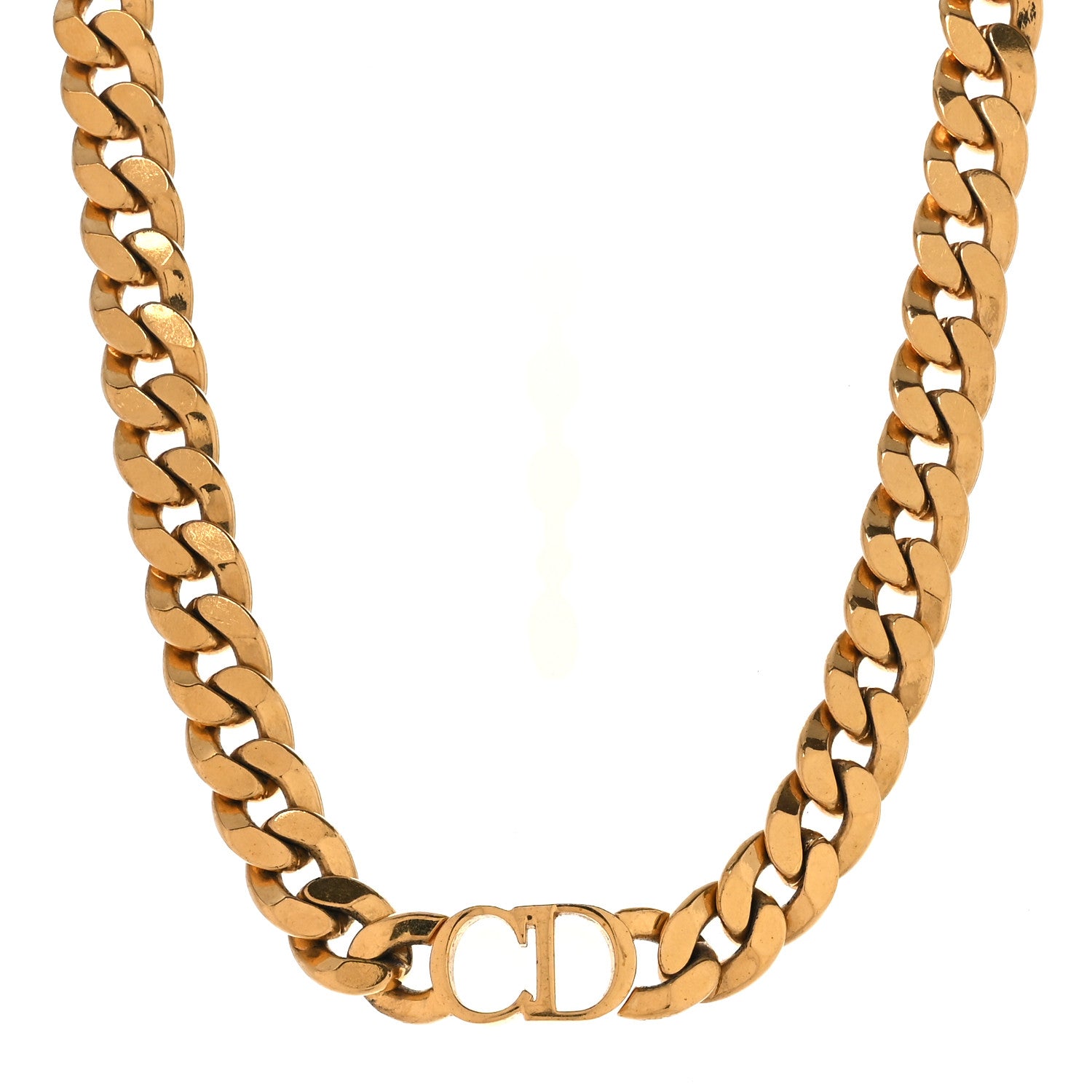 Metal CD Choker Necklace Gold