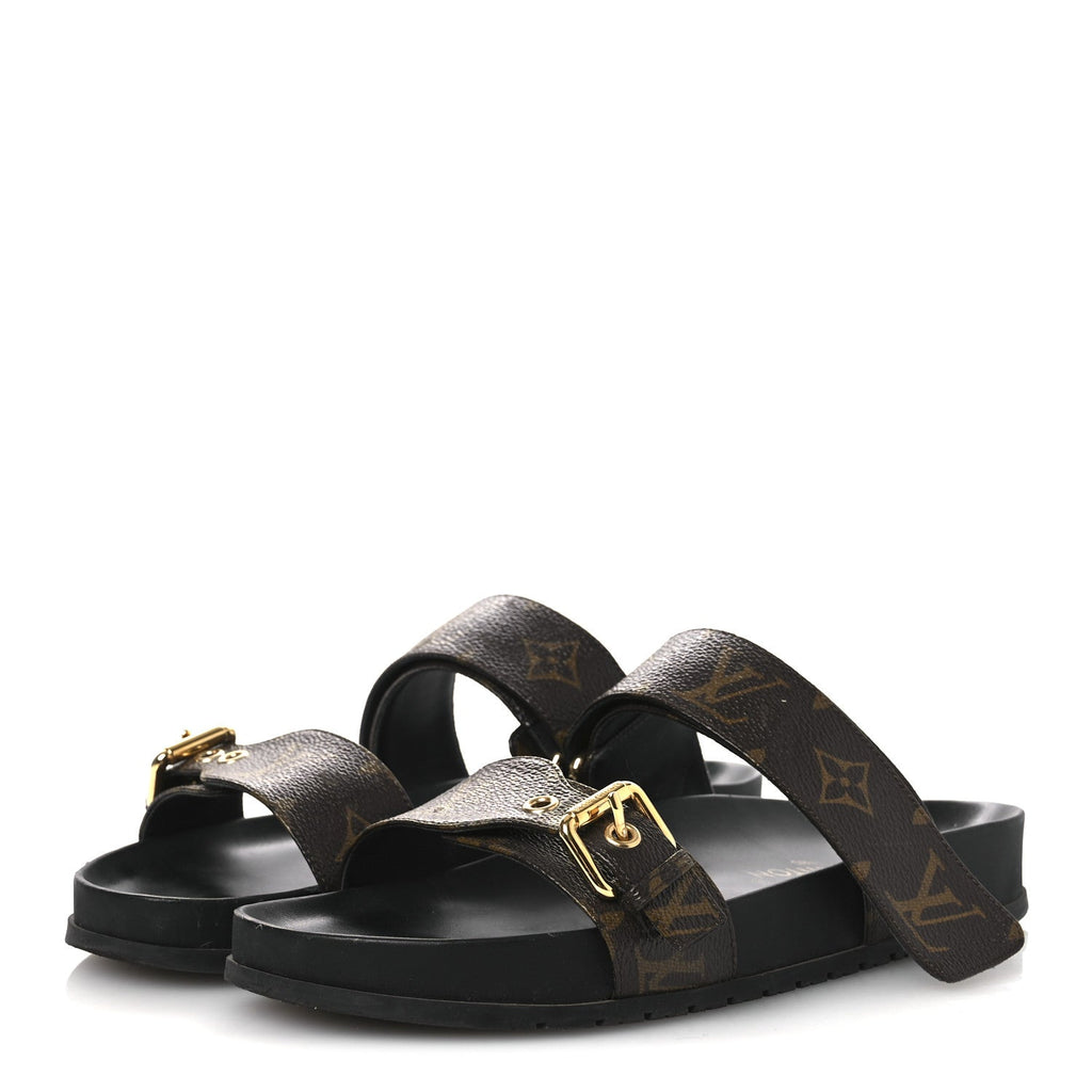 Monogram Bom Dia Mule Sandals 39 Black