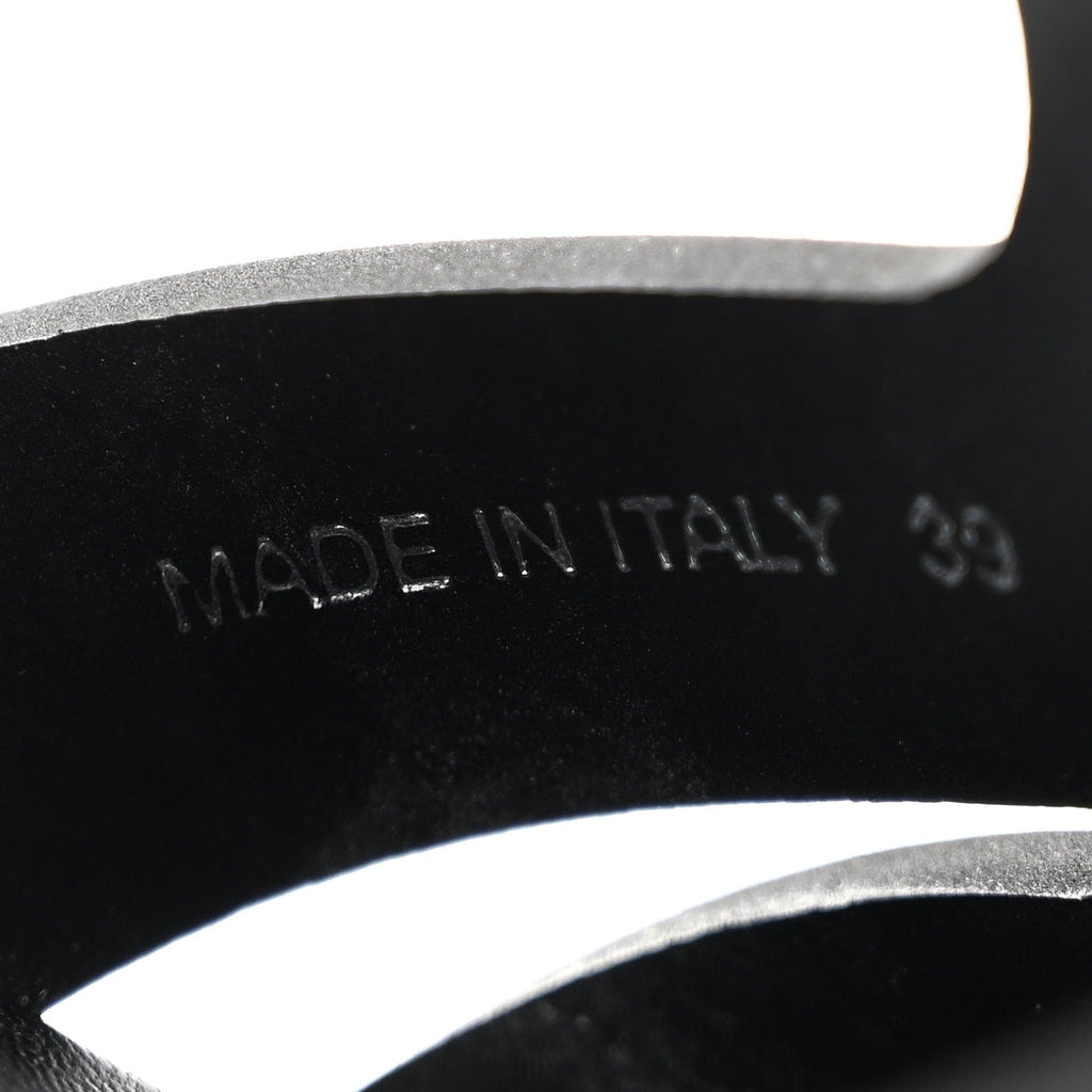Foam Rubber Metal Triangle Logo 50mm Cage Sandals 39 Black