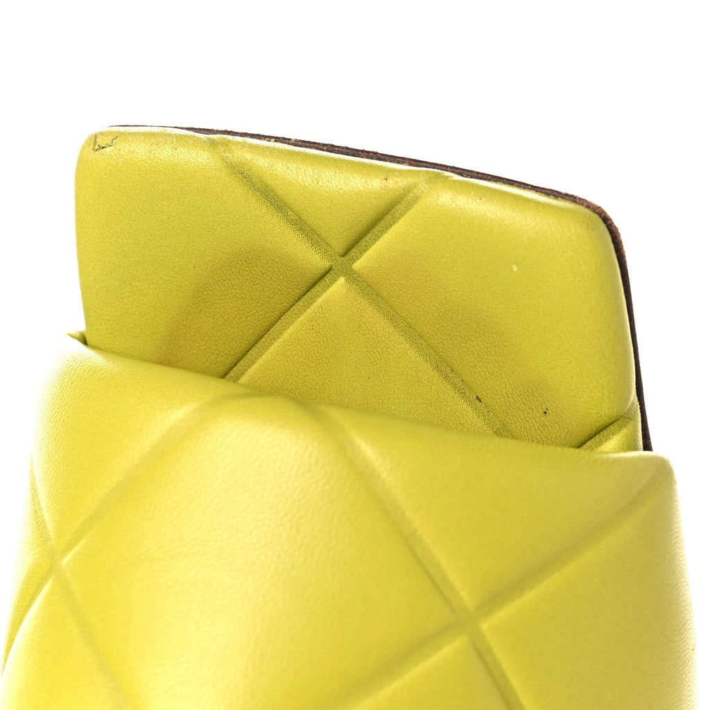 Nappa Quilted Rubber Lido Mule Sandals 38 Kiwi