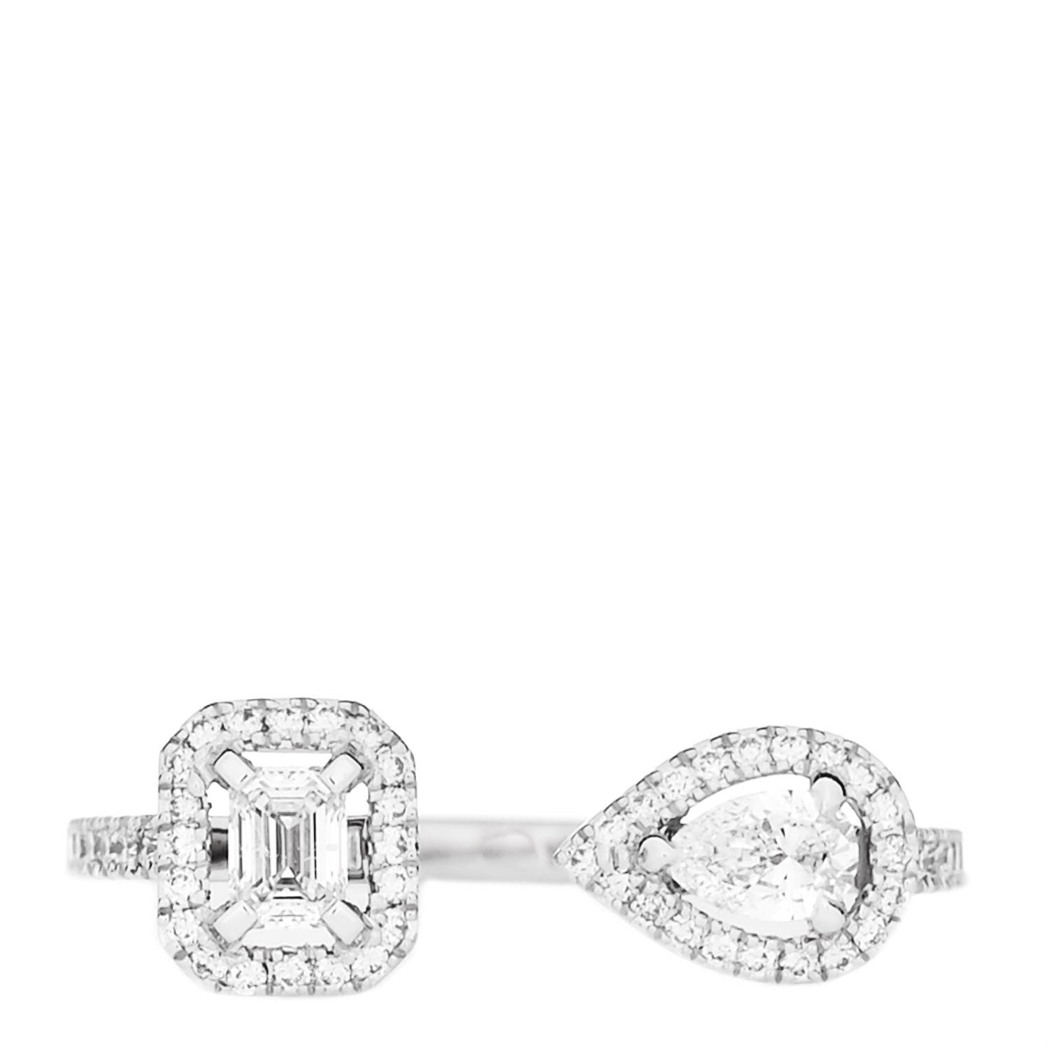 18K White Gold Diamond .15ct My Twin Moi & Toi Ring 52 6