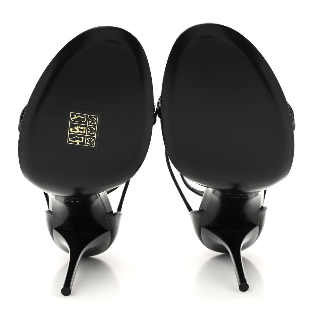 Patent Cassandra 100 Ankle Strap Sandals 39.5 Black