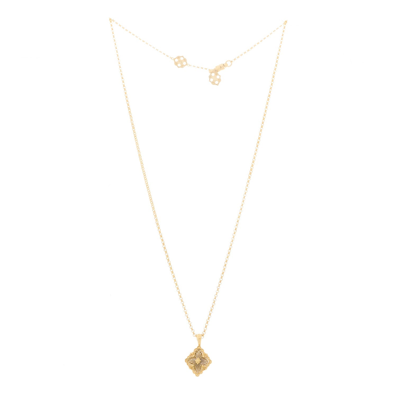 18K Yellow Gold Mother of Pearl Small Opera Tulle Pendant Necklace