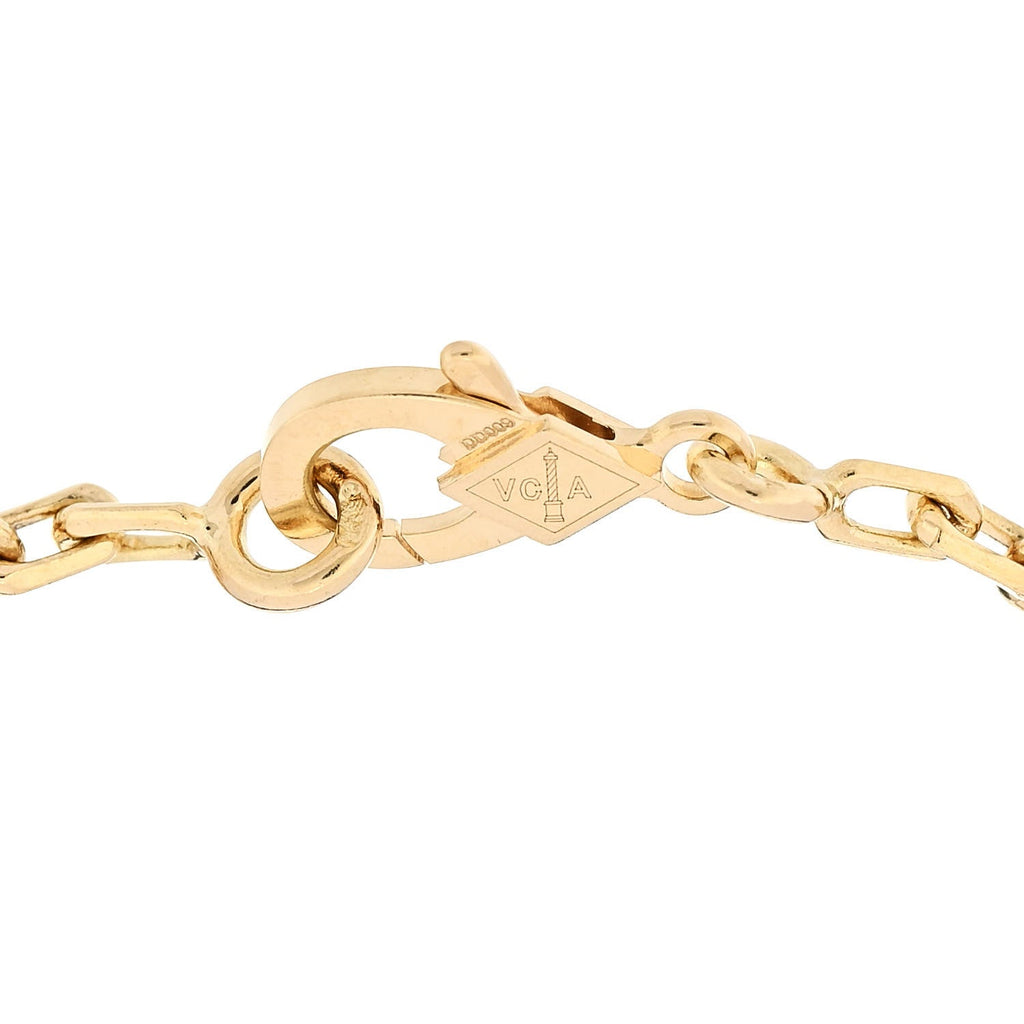 18K Yellow Gold Mother of Pearl 5 Motifs Vintage Alhambra Bracelet