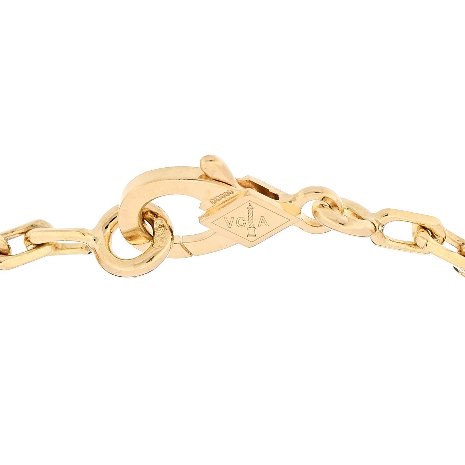 18K Yellow Gold Mother of Pearl 5 Motifs Vintage Alhambra Bracelet