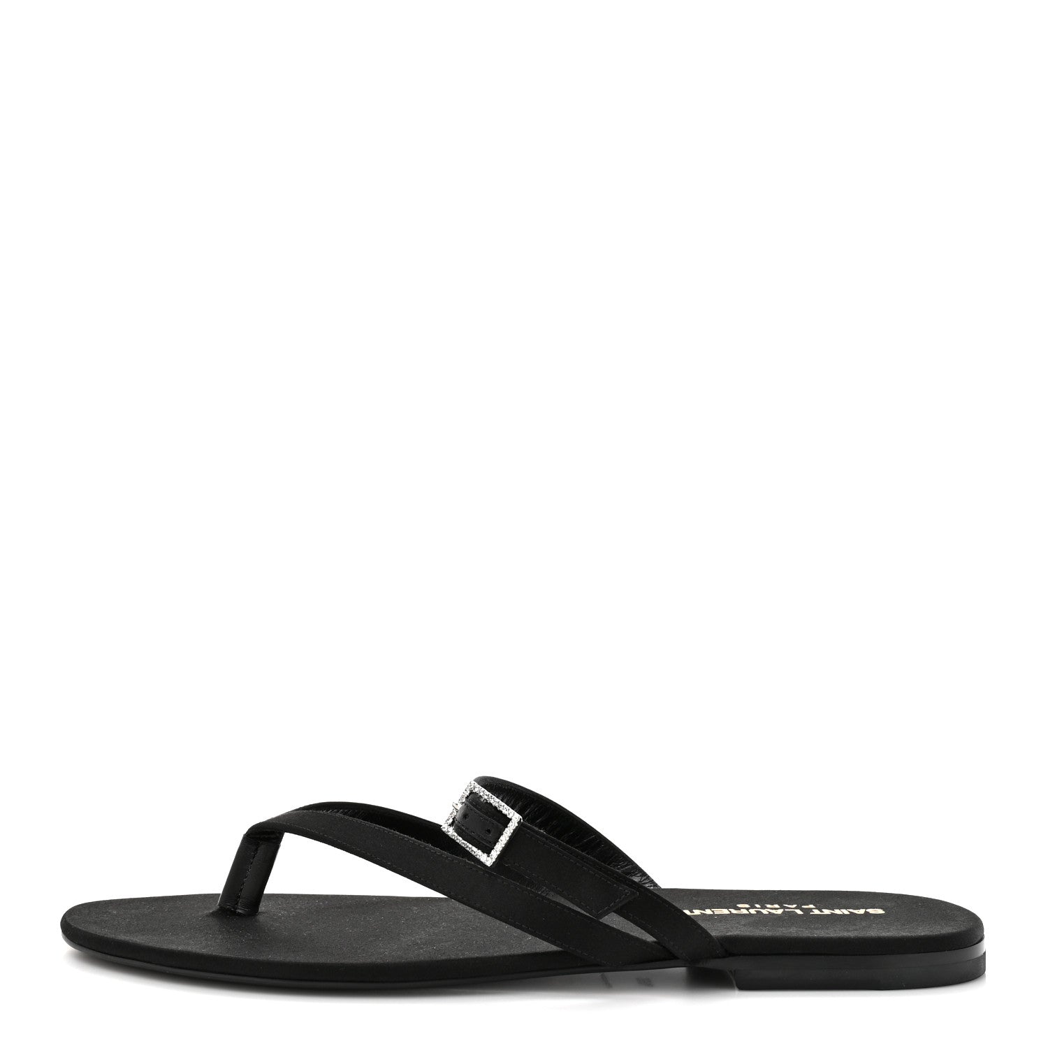 Crepe Satin Laszlo Sandals 39.5 Black