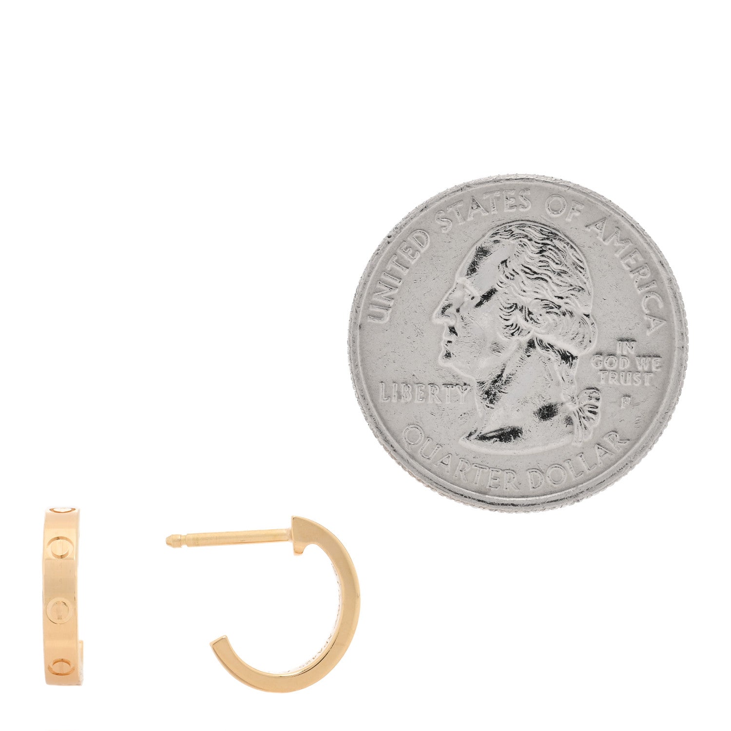 18K Yellow Gold Small LOVE Hoop Earrings