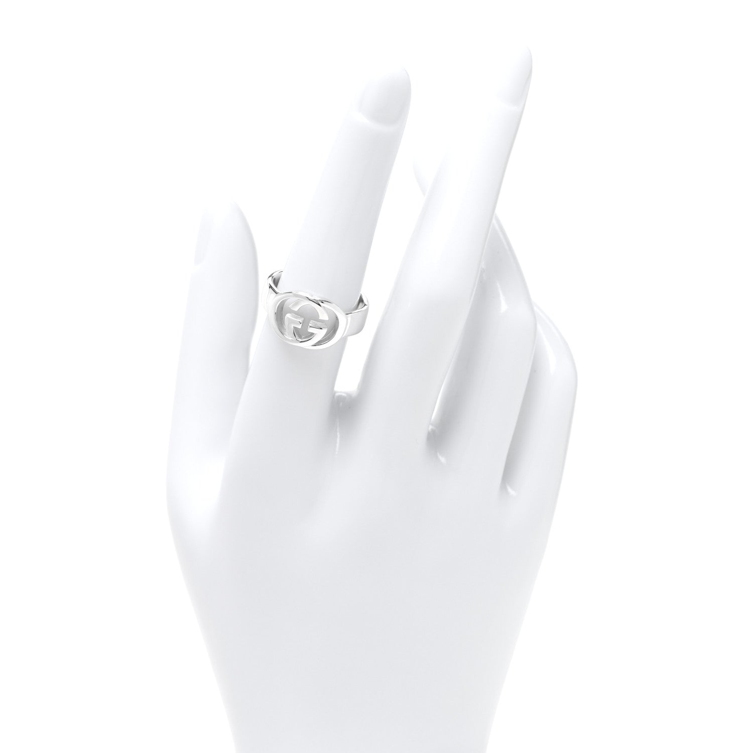 Sterling Silver Interlocking G Ring 54 6.75