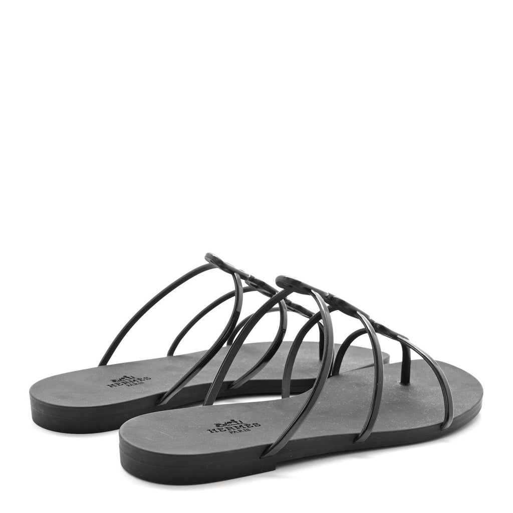Rubber Womens Mykonos Sandals 38 Black