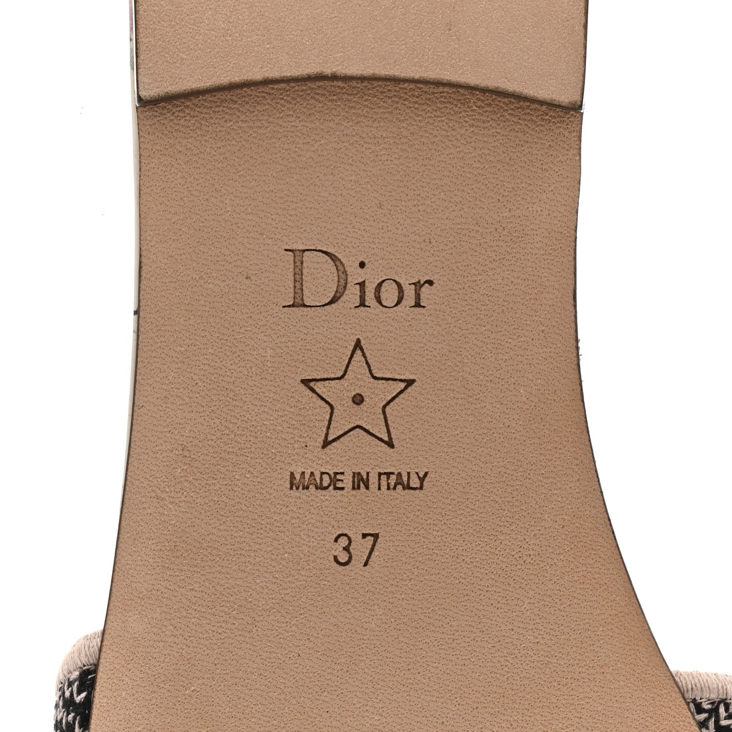 Canvas Millefiori Embroidered Dway Flat Slide Sandals 37 Nude White