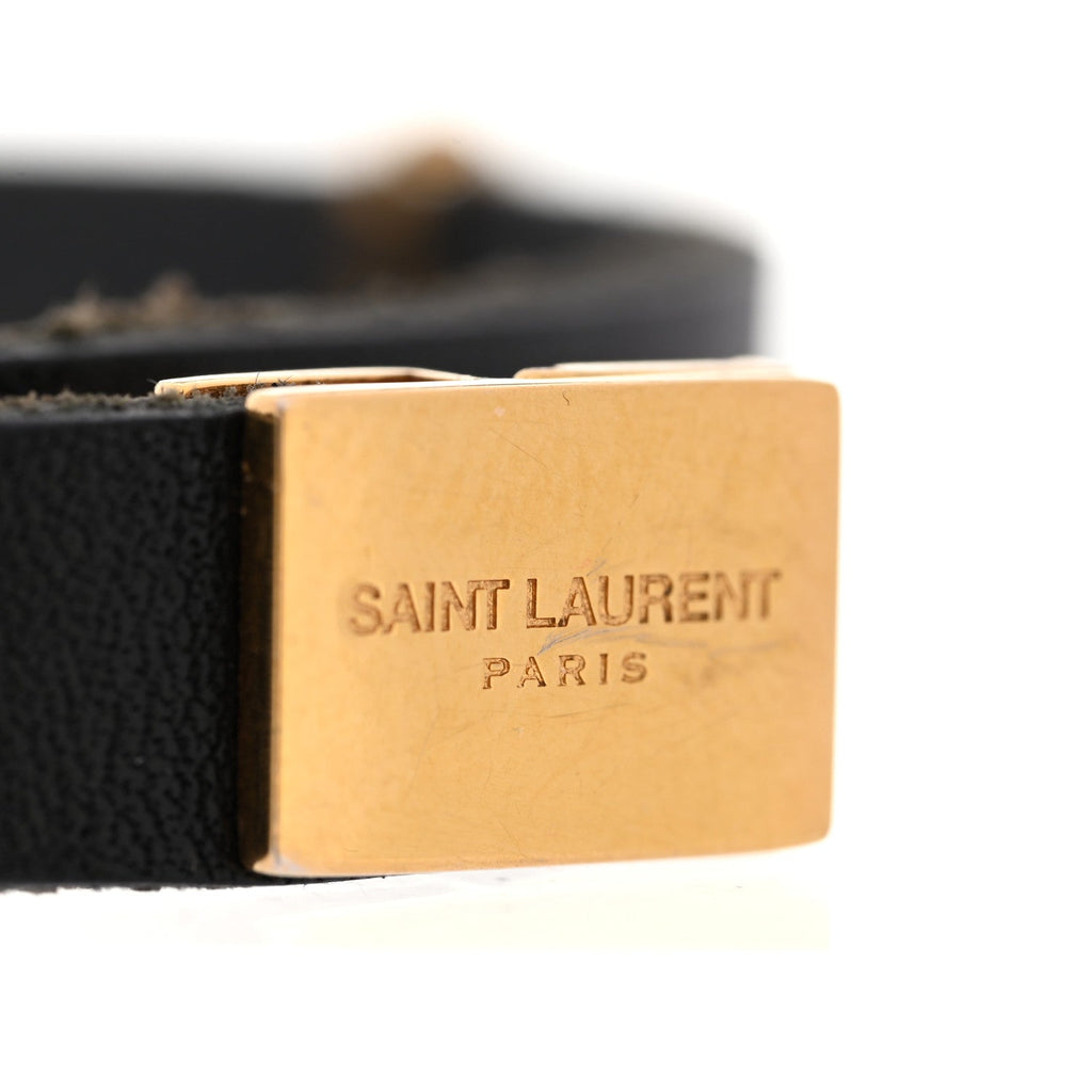 Calfskin Opyum Double Wrap Bracelet Black
