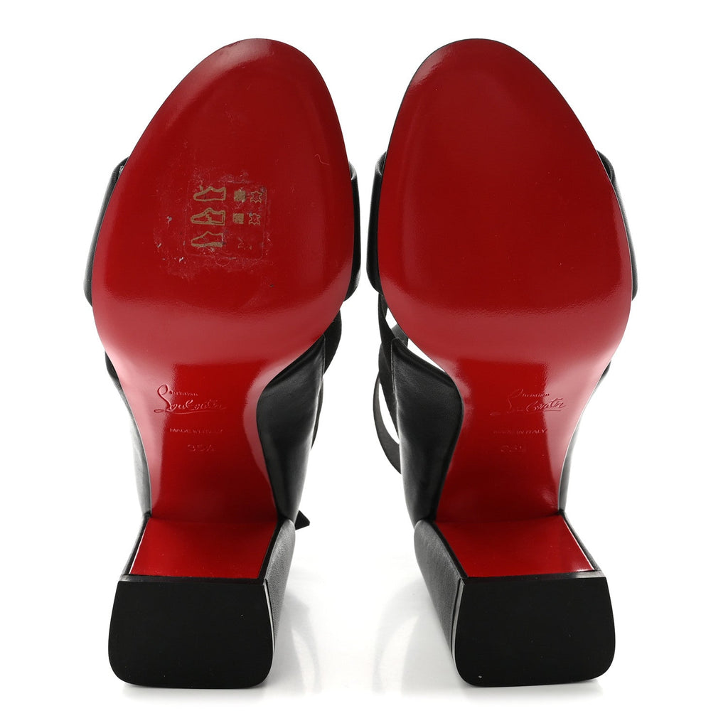 Elastic Calfskin Patrouille 85 Sandals 35.5 Black