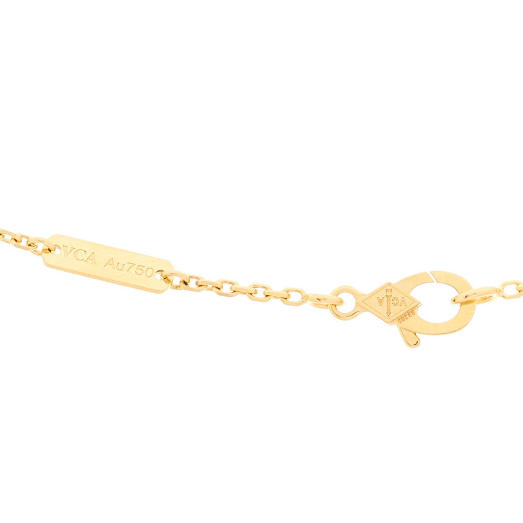 18K Yellow Gold Black Onyx Vintage Alhambra Pendant Necklace