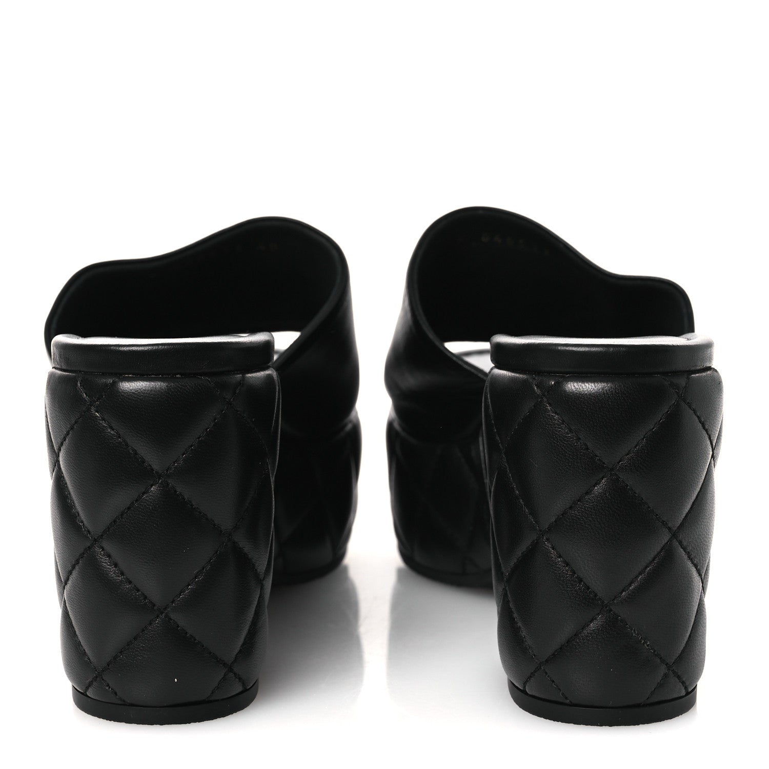 Lambskin Quilted CC Platform Mules 40 Black