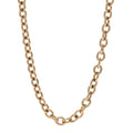 Quilted CC Pendant Chain Necklace Light Gold