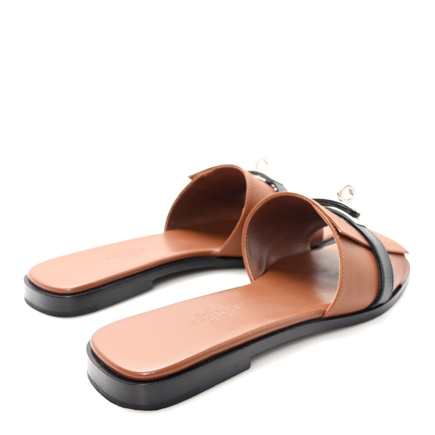Calfskin Giulia Sandals 36 Naturel Black