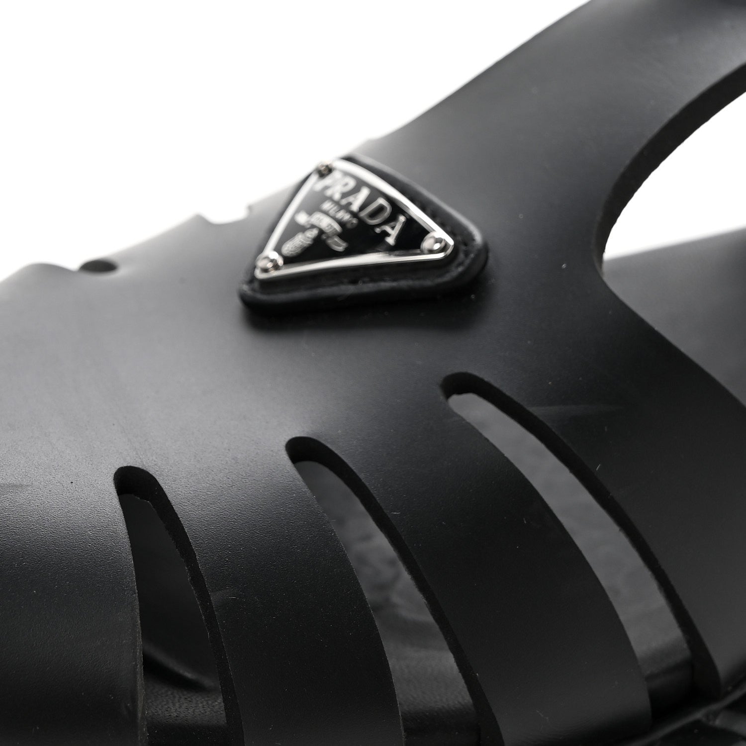 Foam Rubber Metal Triangle Logo 50mm Cage Sandals 39 Black