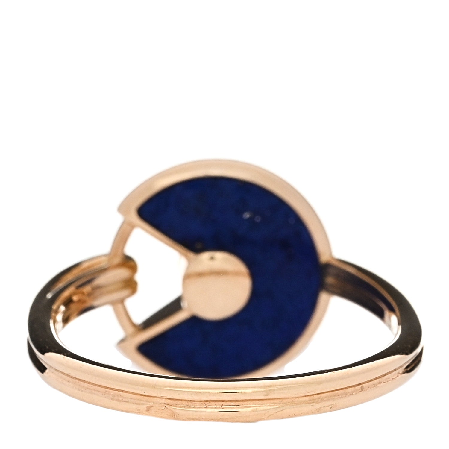18K Yellow Gold Diamond Lapis Lazuli Amulette de Cartier Ring 49 5