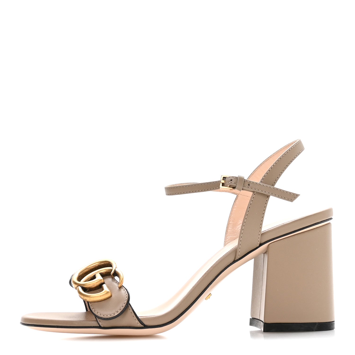 Lifford Calfskin GG Marmont Ankle Wrap 75mm Sandals 35.5 Mud