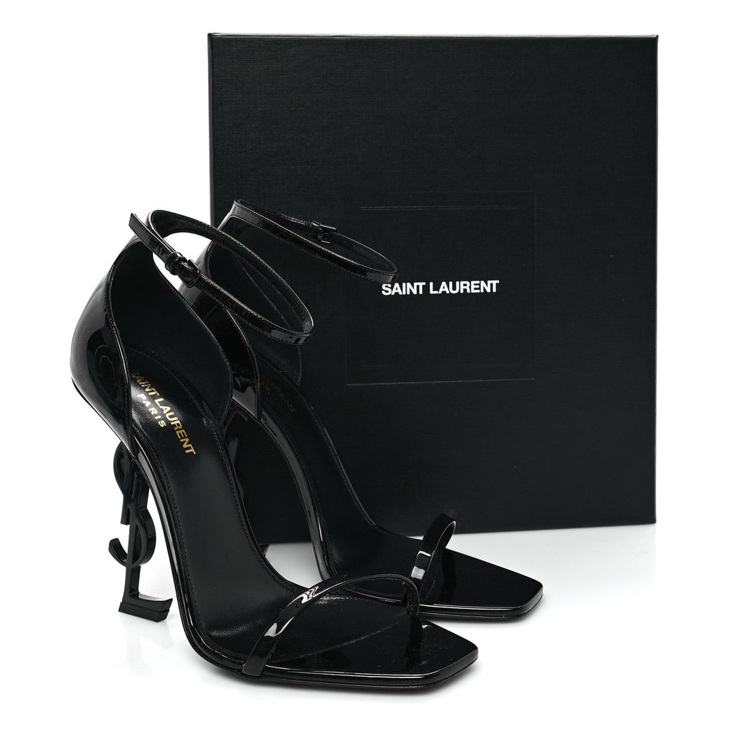 Patent Calfskin Opyum 110 Sandals 41 Black