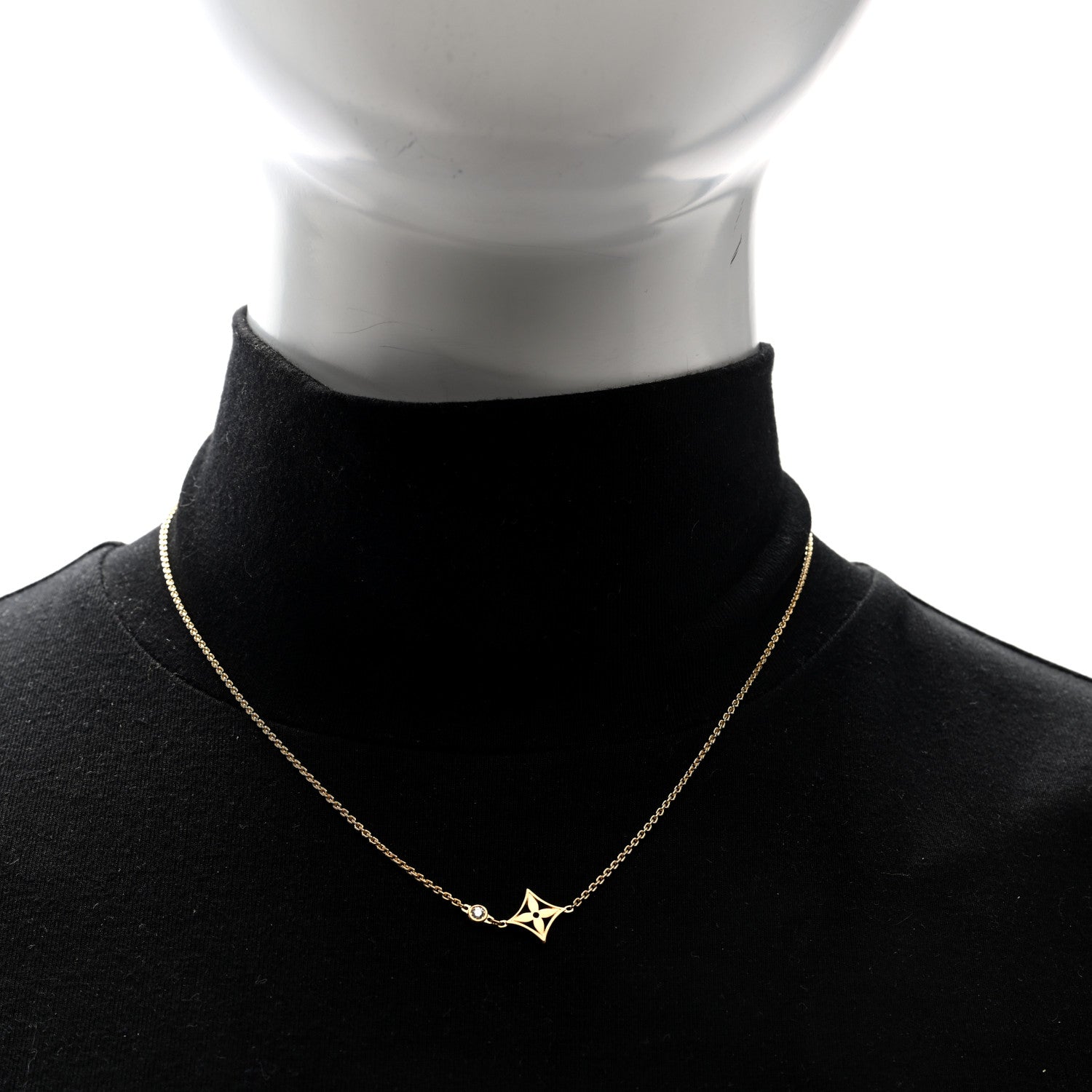 18K Yellow Gold Diamond Idylle Blossom Pendant Necklace