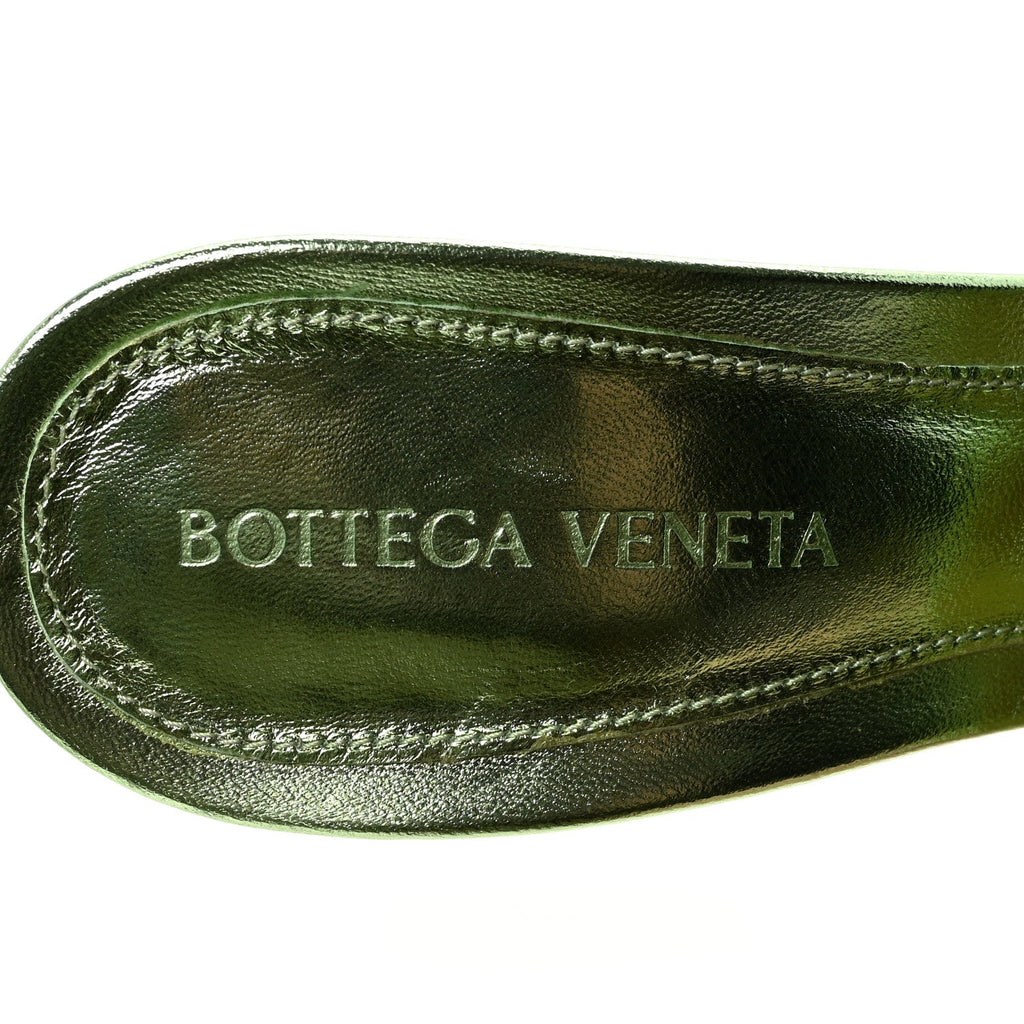 Metallic Nappa Reflection Matelasse Padded Mule Sandals 37 Pistachio