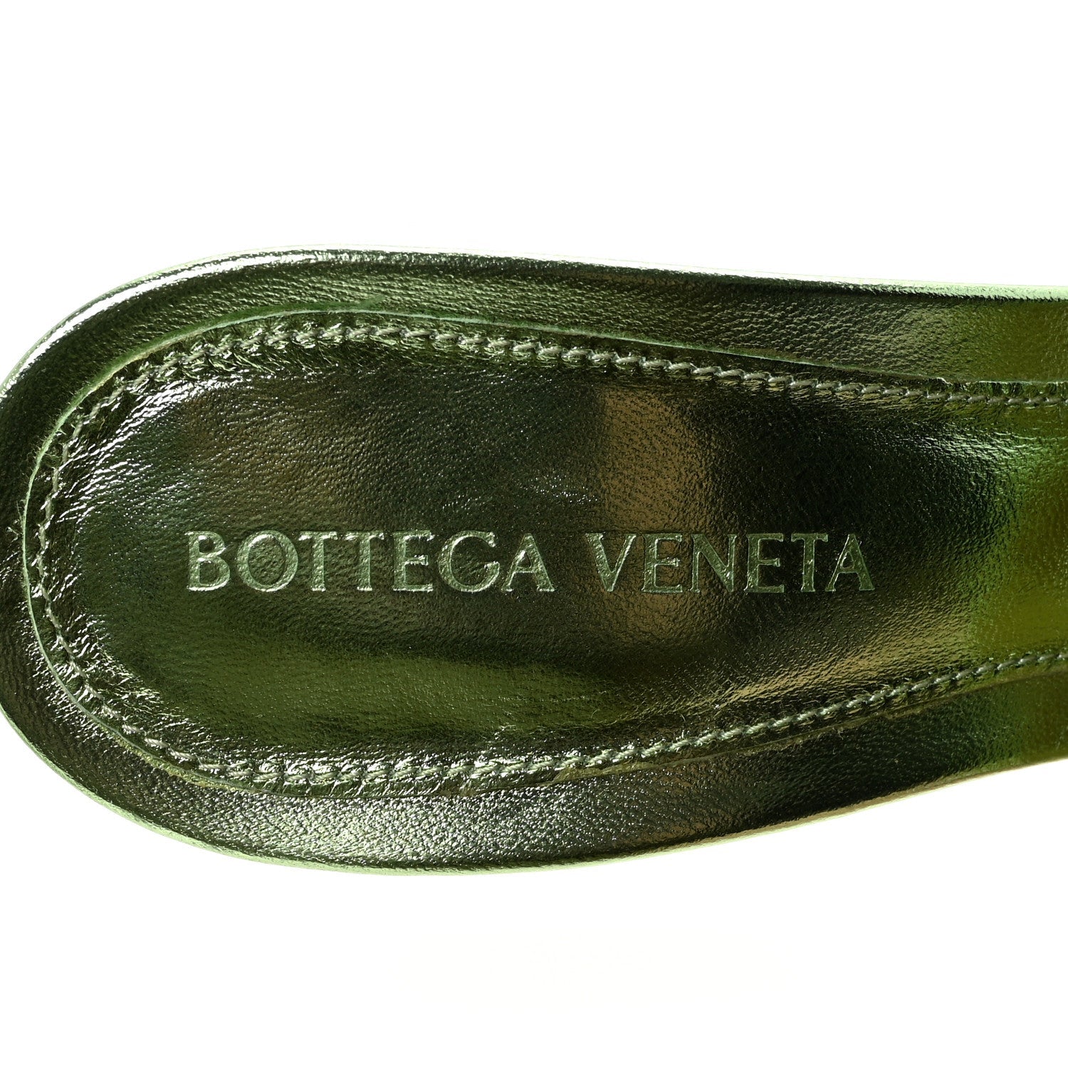 Metallic Nappa Reflection Matelasse Padded Mule Sandals 37 Pistachio