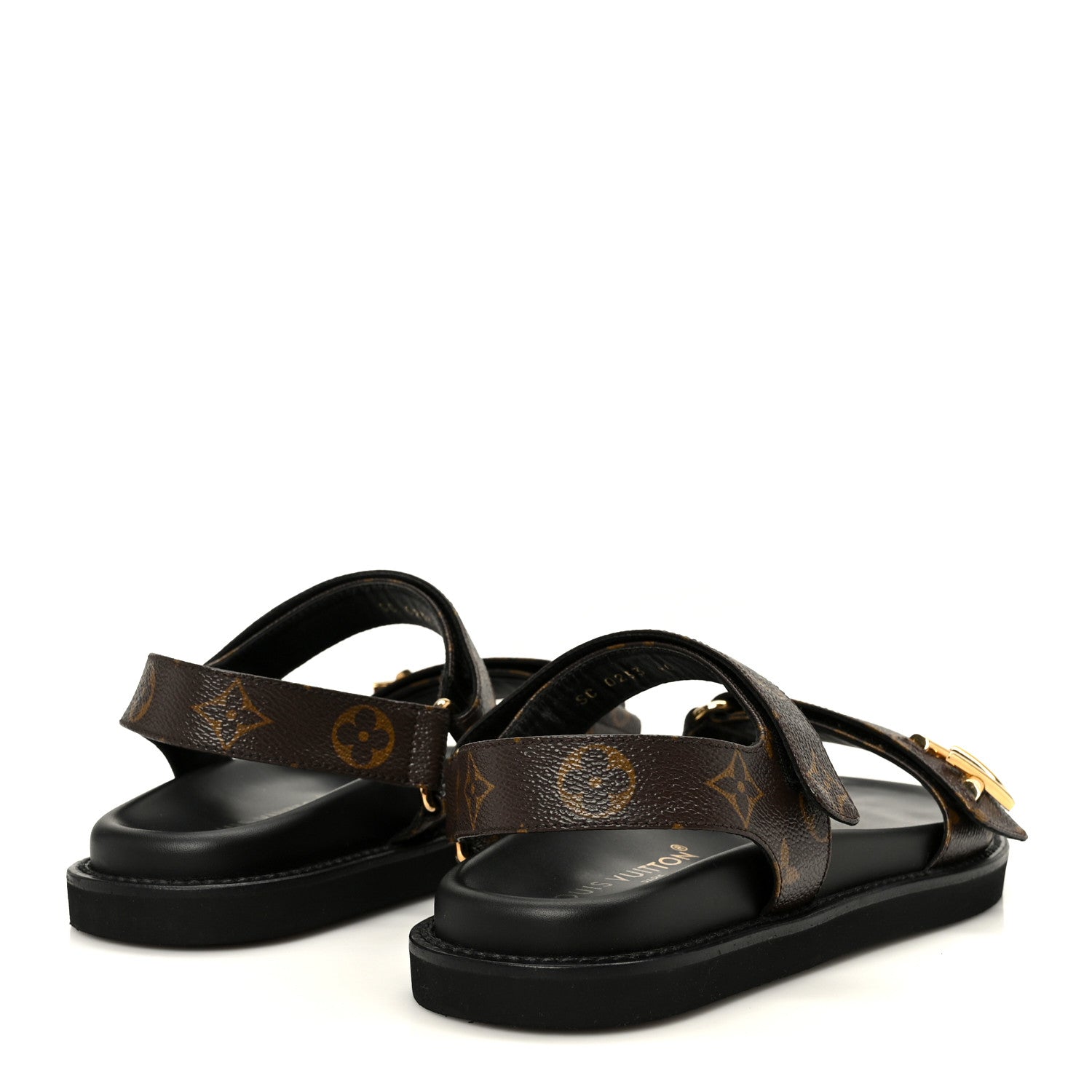 Monogram LV Sunset Comfort Flat Sandals 40 Cacao Brown