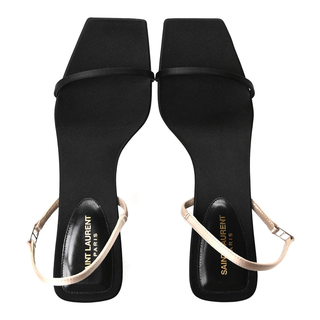 Satin Slingback Jaspe 55 Sandals  37 Black Partridge Pink