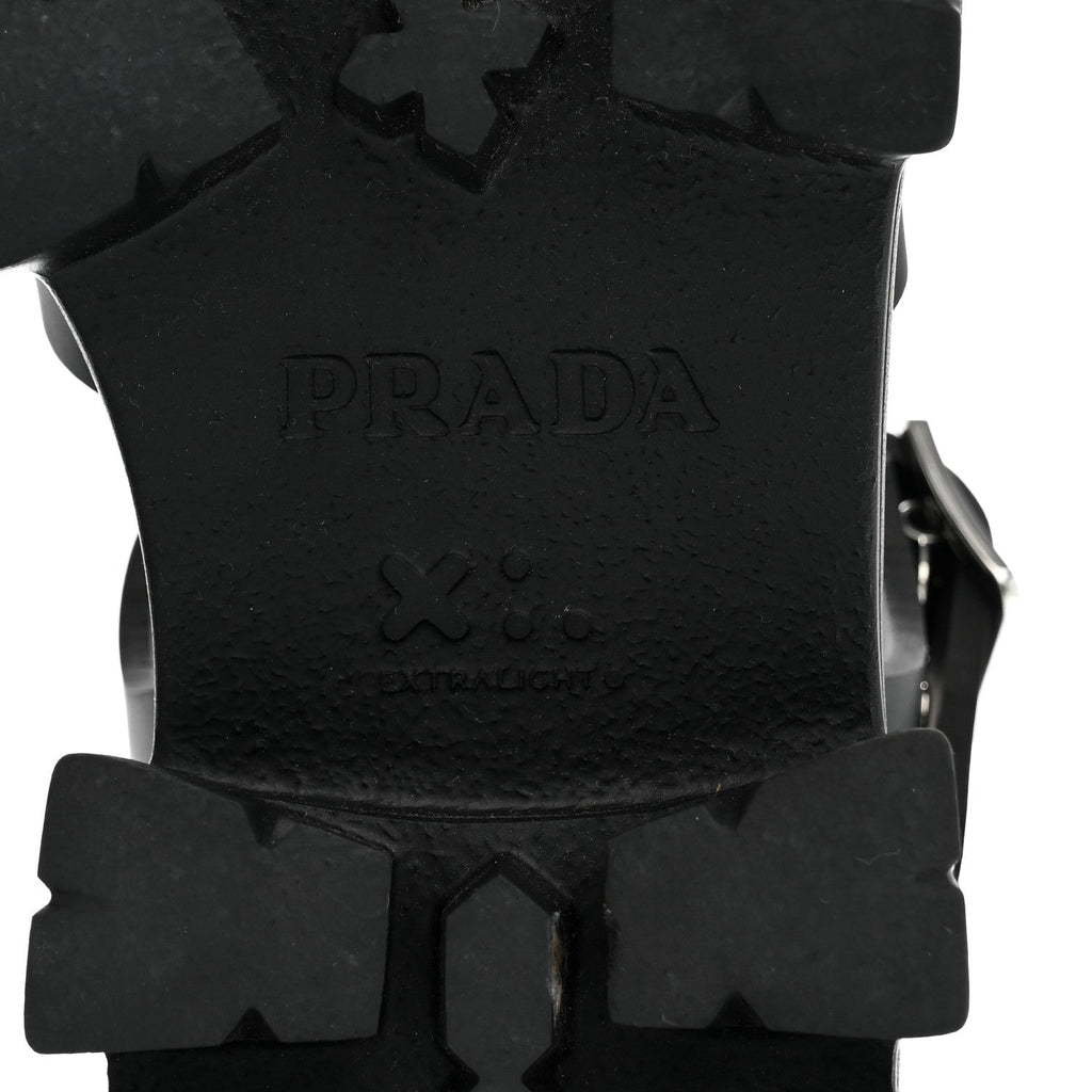 Foam Rubber Metal Triangle Logo Monolith 55mm Soft Cage Sandals 37 Black