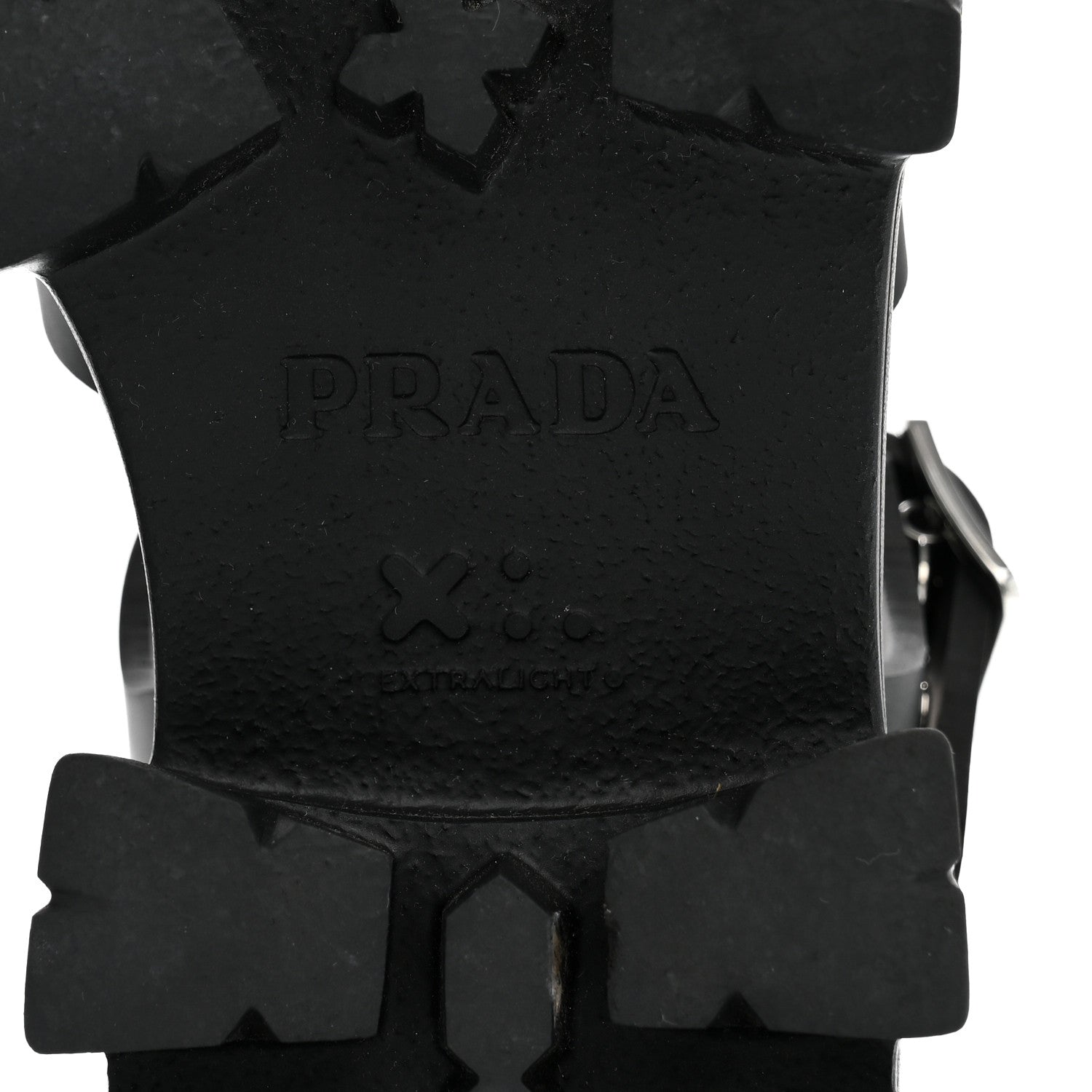 Foam Rubber Metal Triangle Logo Monolith 55mm Soft Cage Sandals 37 Black