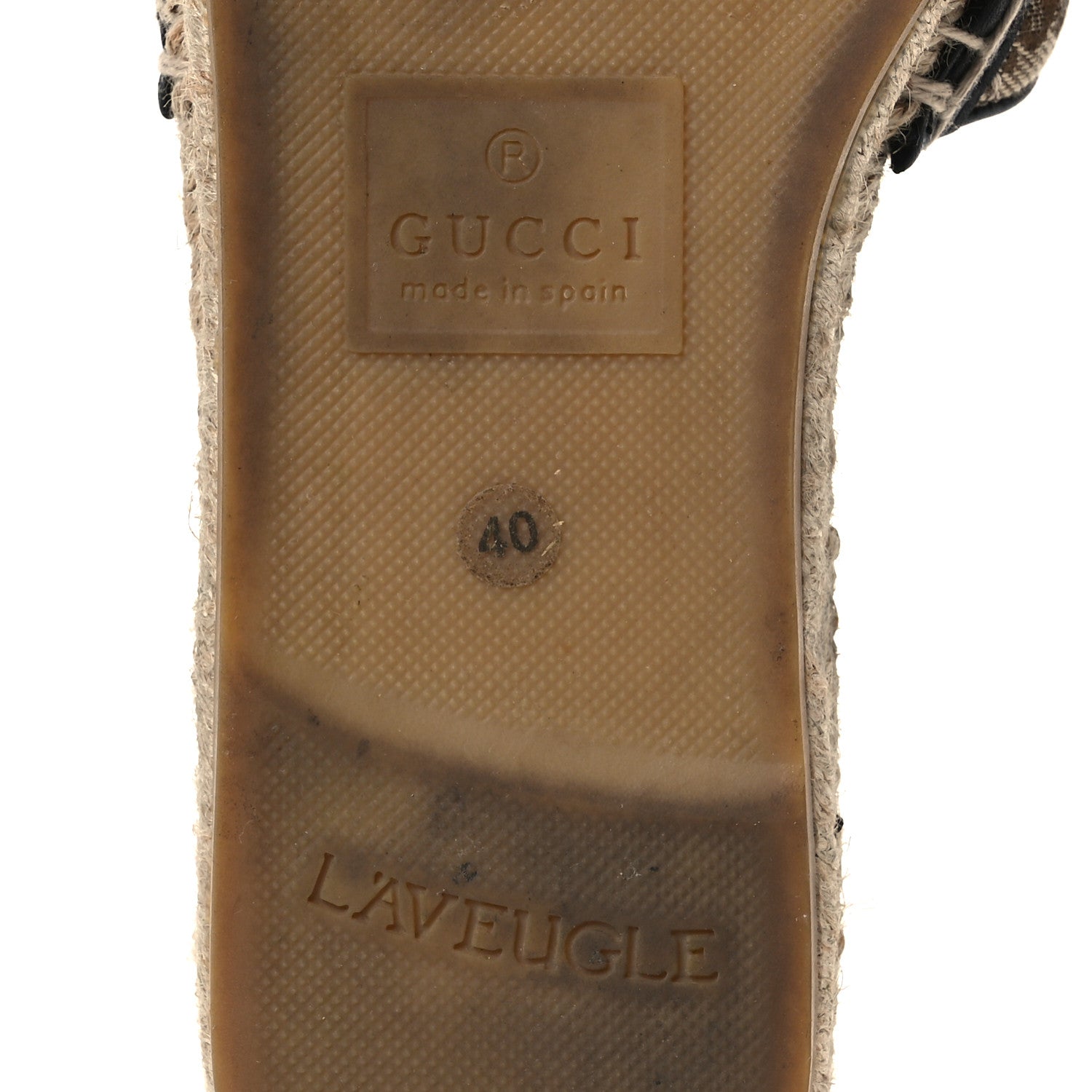 Monogram Matelasse GG Marmont Espadrille 20mm Slide Sandals 40 Beige Ebony Black