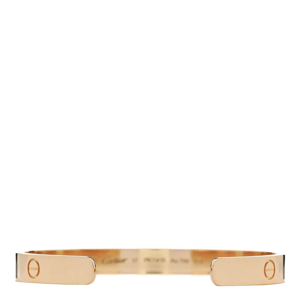 18K Yellow Gold LOVE Cuff Bracelet 17