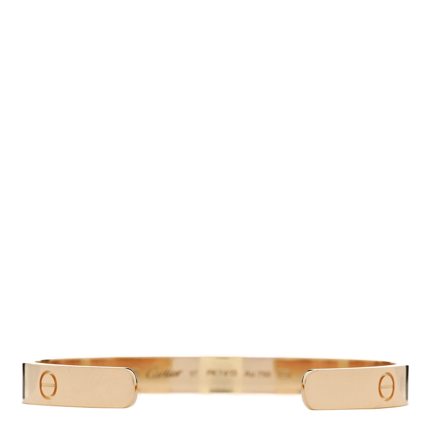 18K Yellow Gold LOVE Cuff Bracelet 17