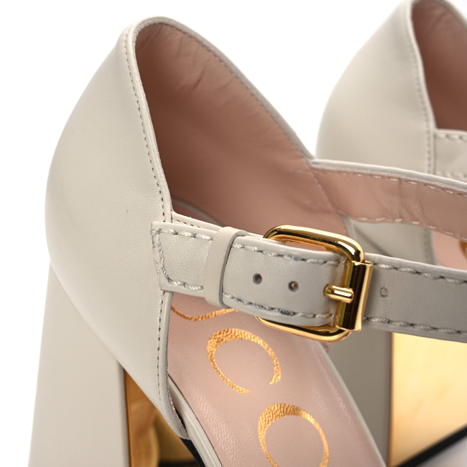 Nappa Horsebit Cross Strap 95mm Sandals 41 Mystic White