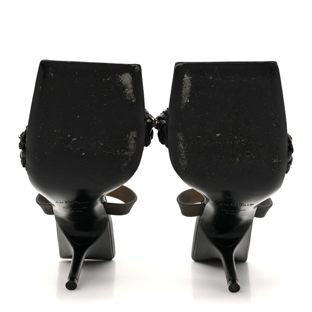 Smooth Nappa G Woven Slingback 90mm Sandals 38.5 Black