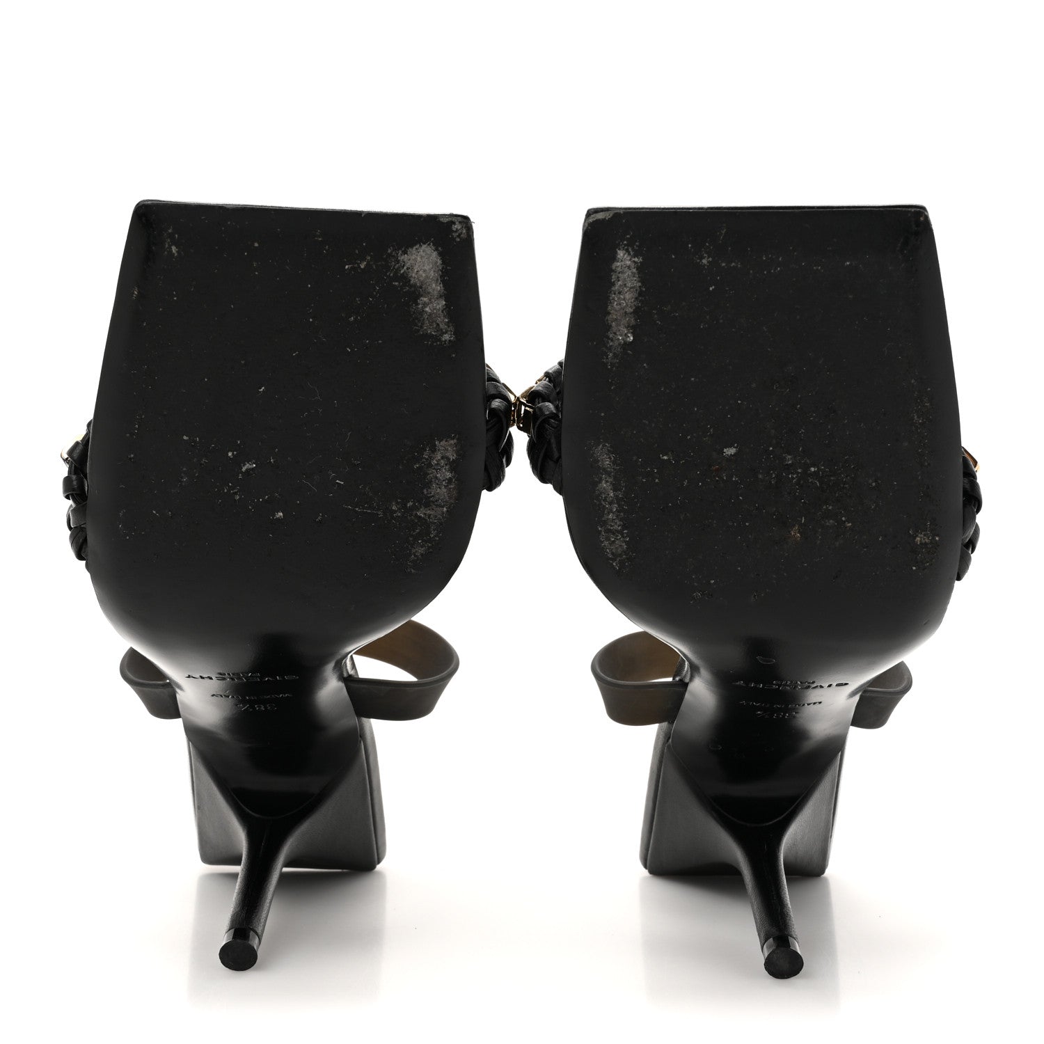 Smooth Nappa G Woven Slingback 90mm Sandals 38.5 Black