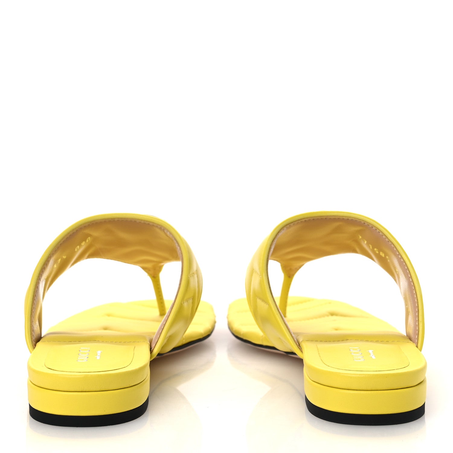 Nappa Charlotte Double G Marmont Thong Sandals 37.5 Acid Lime