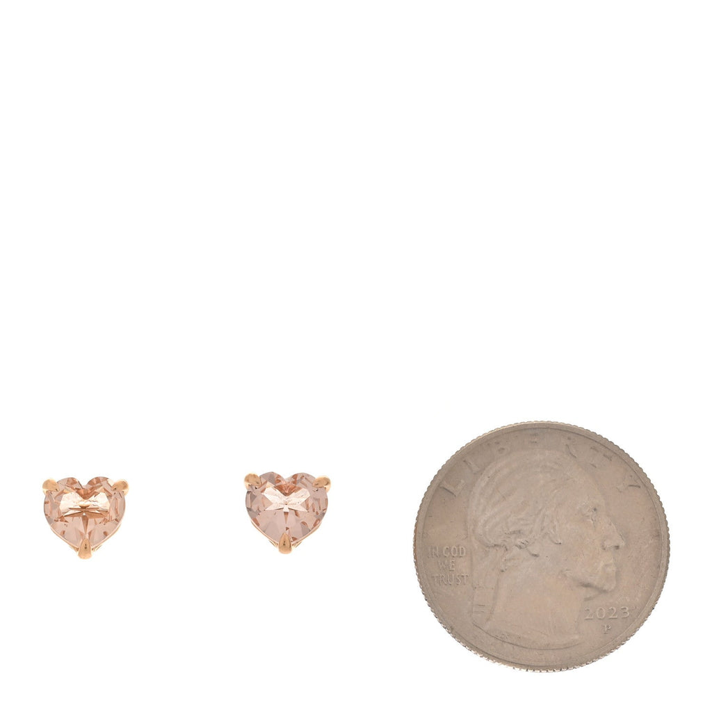 18K Rose Gold Morganite Heart Stud Earrings