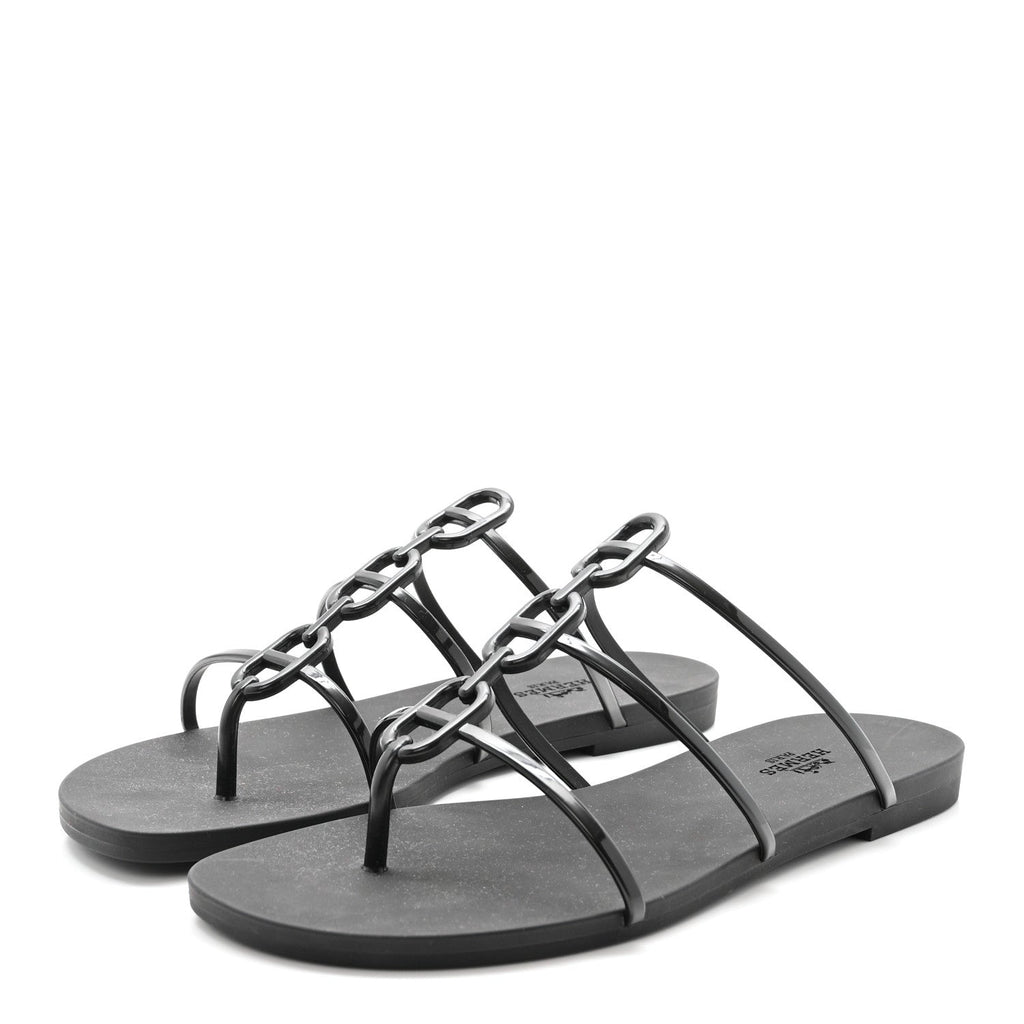 Rubber Womens Mykonos Sandals 38 Black