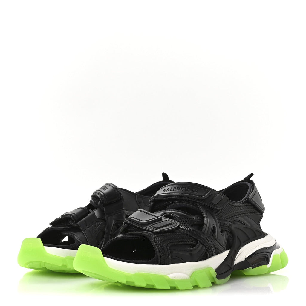 Neoprene Rubber Clear Sole Mens Track Sandals 41 Black White Fluo Green