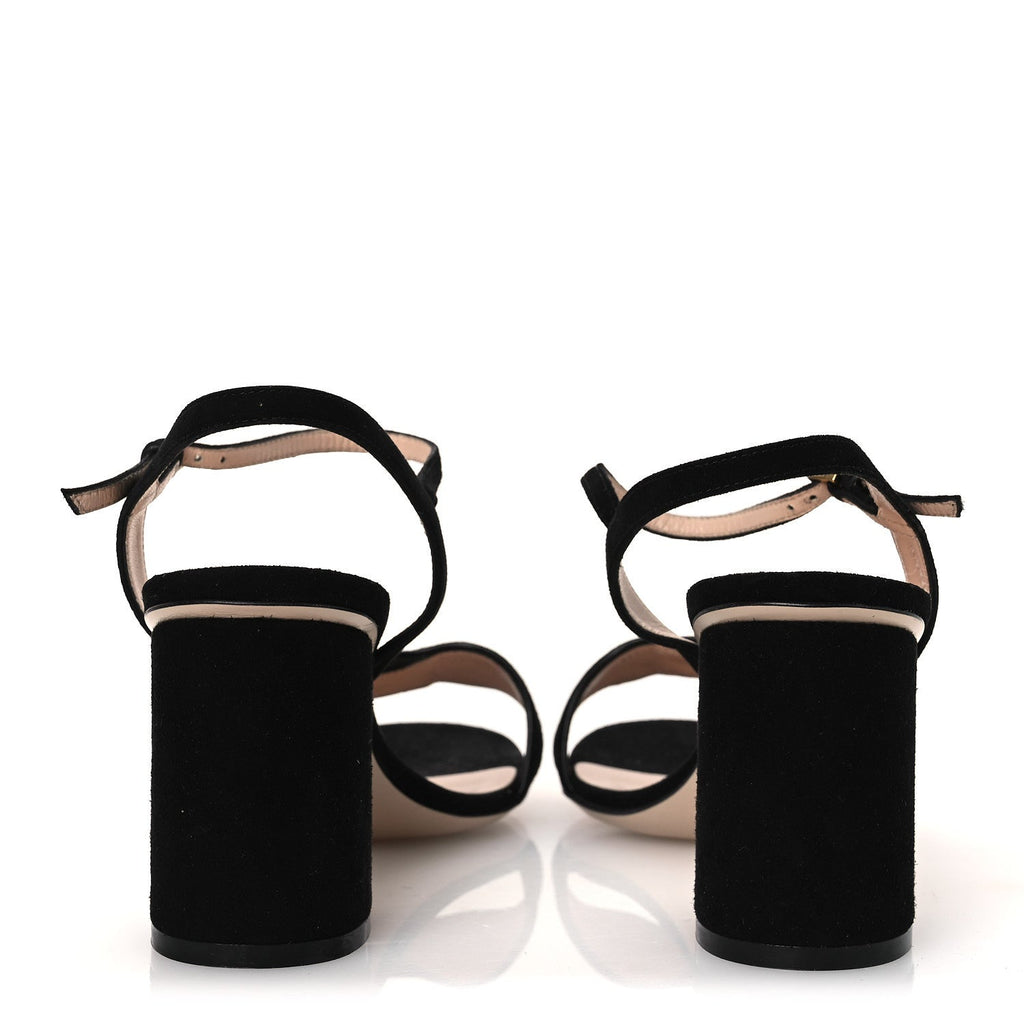 Kid Scamosciato GG Marmont Ankle Wrap 75mm Sandals 37 Black